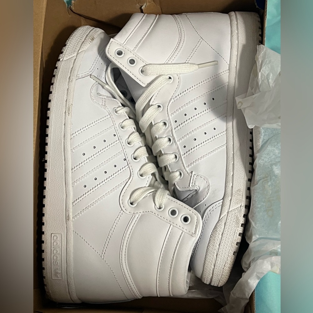 Adidas Classic White High-Top Sneakers